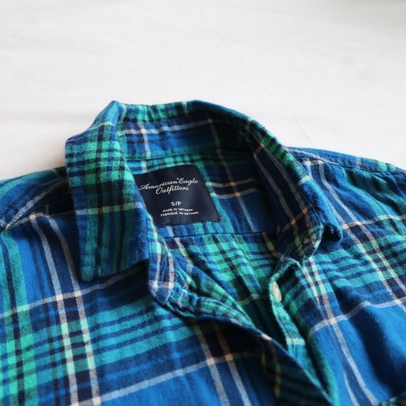 Blue and Green Plaid Shirt - Picture 2 of 4